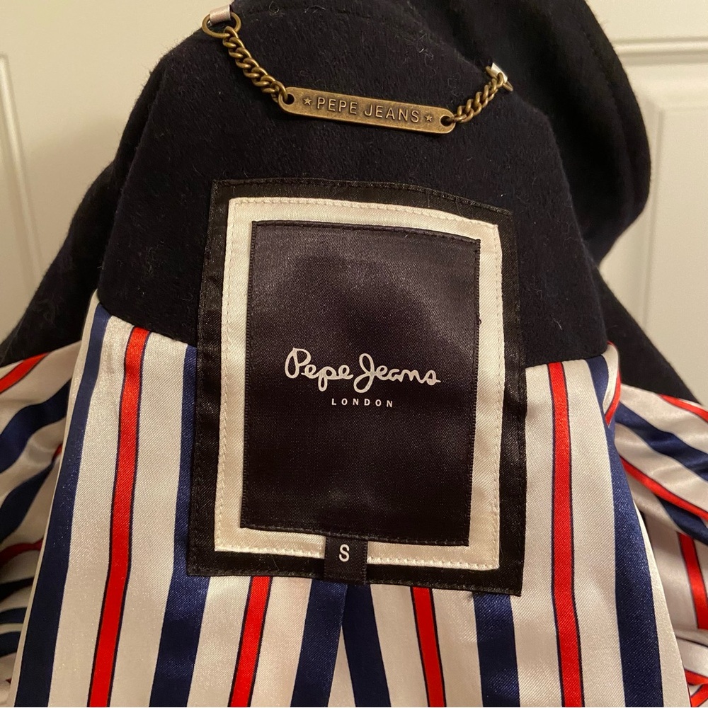 ✨EUC Vintage Pepe Jeans Wool Blend Double Breasted Jacket with Gold Buttons - Picture 7 of 10